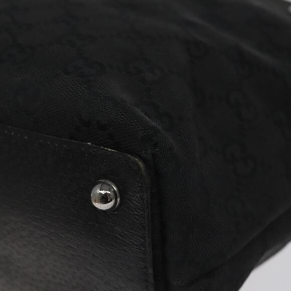 GUCCI GG Canvas Tote Bag Black Silver - Picture 12 of 16